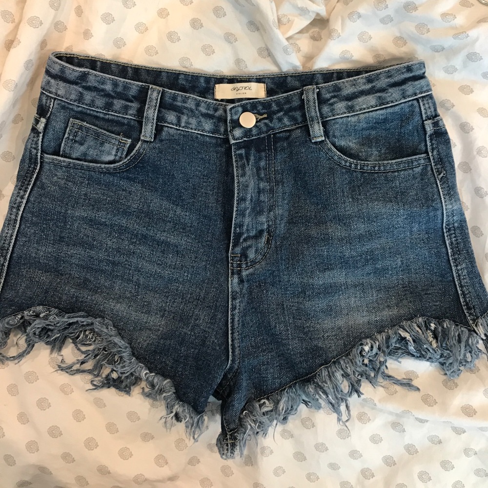 Distressed Denim Shorts